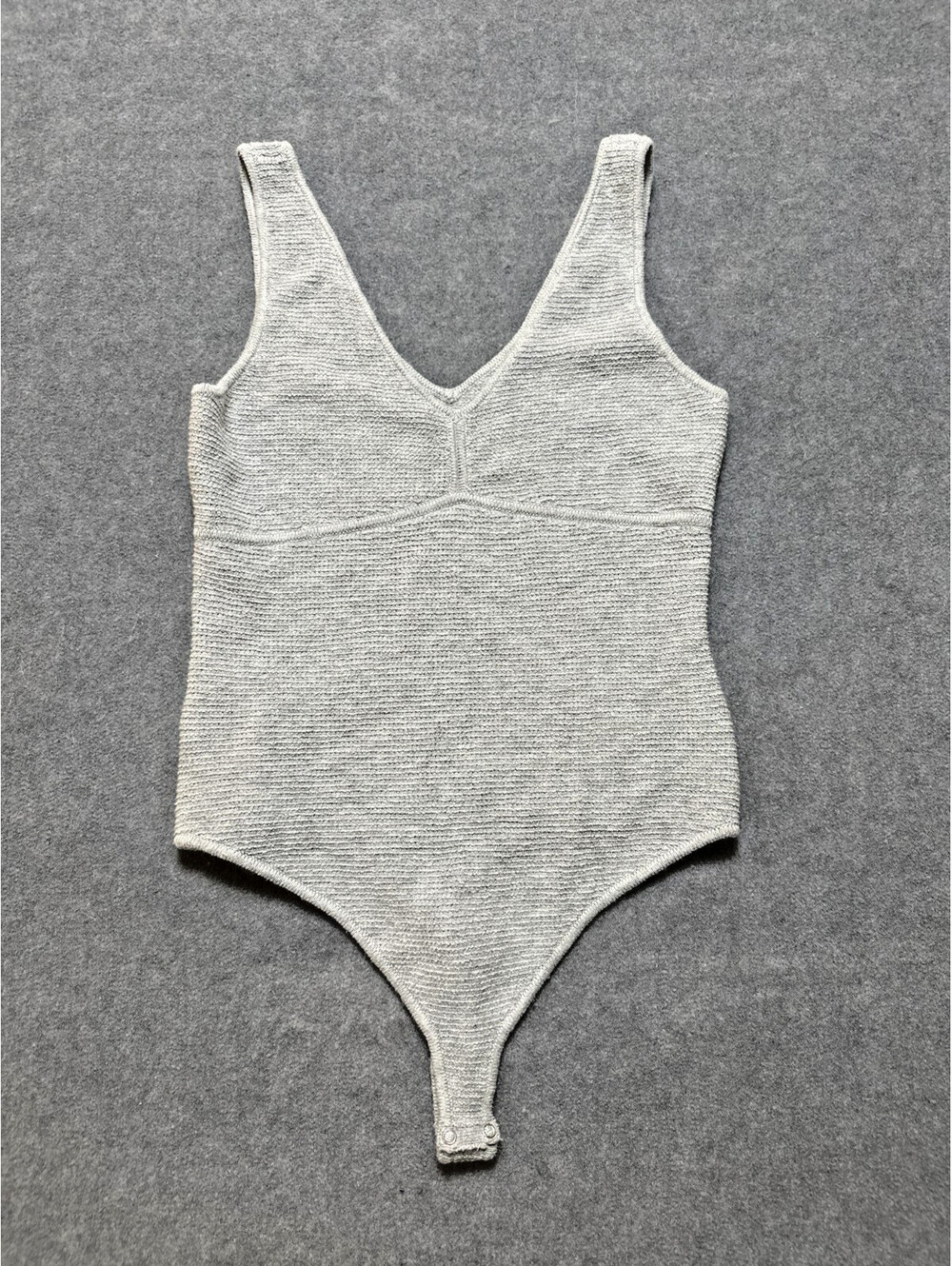 Women's American Eagle Knit Gray Bodysuit Top - Large